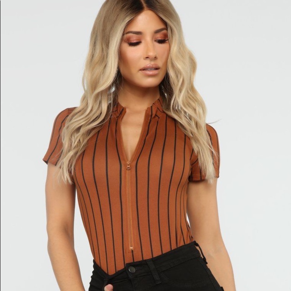 Striped body suit